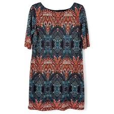Sandra Darren Womens Plus Size Shift Dress Size 16 Sheer Stripes Lined