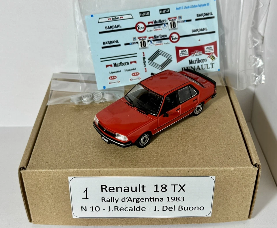 RENAULT 18 TX #10 J.RECALDE-J.DEL BUONO RALLY ARGENTINA 1983 1:43 Transkit New! - Immagine 2 di 4