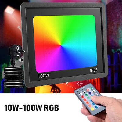 WZTO Foco de inundación LED RGB IP66 regulable iluminación exterior 10W - 100W