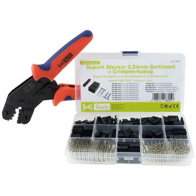 SeKi Crimpzange 0,25-1,0mm² Set 620 Teile für Dupont Steckverbinder 1-6 PIN