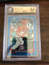 BGS 9.5 2012 Bryce Harper Bowman Chrome Draft True Gem + Blue Refractor /250 RC