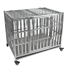 37/42/47Inch Stainless Steel Dog Cage Dog Kennel Large Dog Crate Pet Playpen