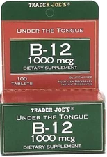 Trader Joe's B12 1000 mcg Under Tongue Dissolving Tablets 100 Count Vegetarian
