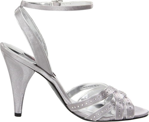 Sandalias de tacón Nina Deana para mujer elegantes plateadas reales - Imagen 5 de 6
