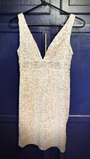 Beautiful Simple Elegant short silver sequence dress