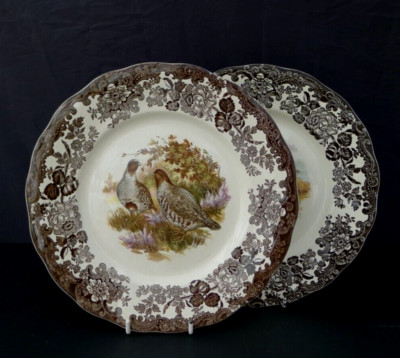 2 Palissy Spiel Speiseteller Stockente Wachtel 25 cm