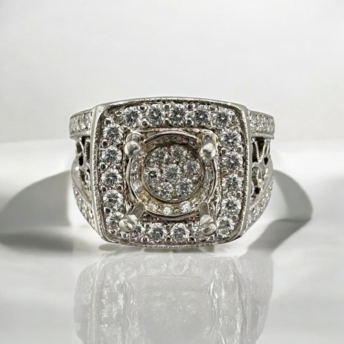 Sparkling Vintage Estate Platinum 900 1.07 CTW. Diamond Semi-Mount 10.8 grams - 第 1/10 張圖片