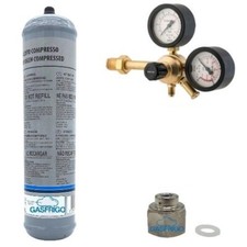 BOMBOLA AZOTO 1 LT + RIDUTTORE DI PRESSIONE 60 BAR MESSA IN PRESSIONE
