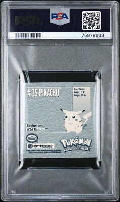 1999 Pokémon Artbox Stickers Series 1 Pikachu #25 PSA 8 | eBay
