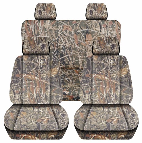 Fundas de asiento de coche Highlander camufladas delanteras + traseras se adaptan a Nissan Frontier 12-18 SV doble cabina - Imagen 6 de 8