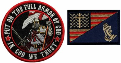 #ad Put On The Full Armor in God We Trust Praying Hand Patch 2PC iron on Sew on $11.89