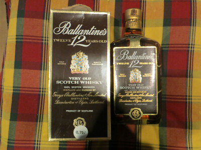 Ballentines Whisky 12 y, 0,75 l, 43% vol, destilliert 60er, orig. verschlossen