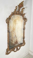 ANTICA GRANDE CAMINIERA LUIGI XVI SPECCHIERA 1800 SPECCHIO LEGNO INTAGLIATO ORO