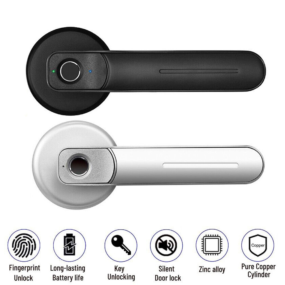 Smart Biometric Fingerprint Door Lock with Keys and Secure Handle  