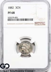 1882-NGC-Three-Cent-Nickel-PROOF-PF-68-None-Finer-Very-Cameo-Appeal-PQ-PR