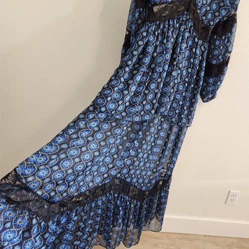 Misa Maxi Dress Womens Small Black Lace Tiered Flowy Witchy Fairy Prairie Long - Picture 8 of 18