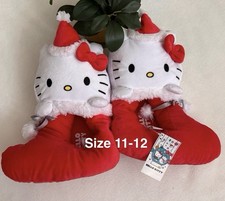 Hello Kitty by Sanrio Women's Red Christmas Holiday Stocking Slippers,Size 11-12