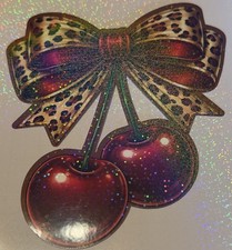 Large Coquette Bow Sticker   Leopard Print Girly Aesthetic Cute Bow Sticker