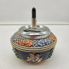 Vintage Original Thewalt W. Germany Ceramic Ashtray Lighter Base – Ornate Floral
