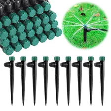 Anti-Drop Drip Irrigation Emitters for 1/4" Drip Tubing,5.5" Stake with Adjustab