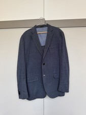 Massimo Dutti Men s Blue Textured Blazer Size 44 L XL Cotton Viscose Sport Portu