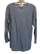 Michael Kors Knit Tunic Sweater Long Sleeve Size M Round Neck Blue
