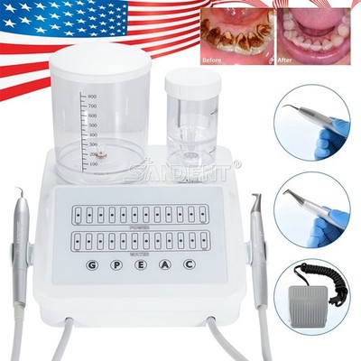 Dental Ultrasonic Scaler + Air Polisher 2 in 1 Therapy System Sandblasting Kit
