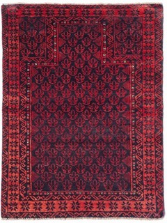 Rare Hand Knotted Vintage Afghan Sheldon Balouch Wool Area Rug 4.5 x 2.9 Ft
