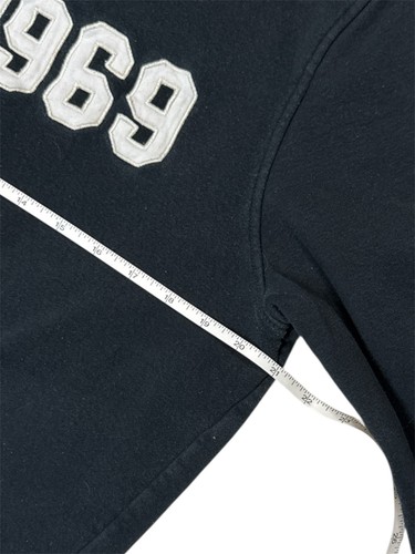 Gap 1969 Black Men’s Hoodie Spellout Graphic Kangaroo Pouch Small Y2K Inspired - Picture 2 of 6