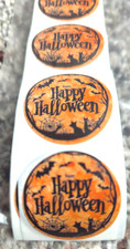 HAPPY HALLOWEEN Envelope Seals Labels Stickers Party Treat Bag Favors 50pcs 1 in
