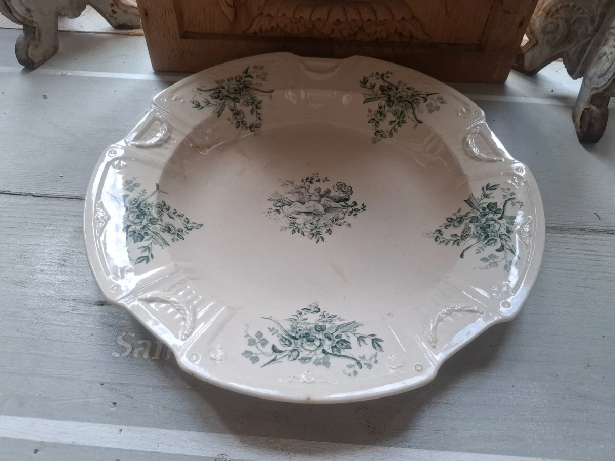 Ancienne Assiette Gien Terre De Fer - Décor Arabesques - Émile Bourgeois