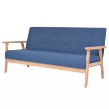3-Sitzer-Sofa Stoff Blau Couch