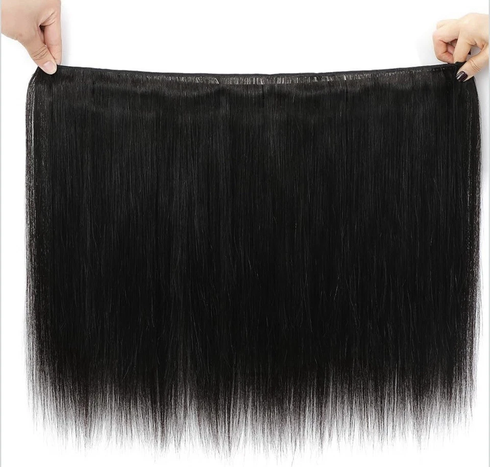 Paquetes de cabello indio crudo cabello humano liso virgen sin procesar 18 pulgadas Foto 2 de 4