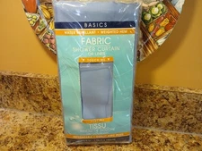 Basics Fabric Shower Curtain or Liner 100% Poly Water Repellent 70" x 72" Blue