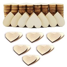 200 Pcs 1 inch Wood Heart Cutouts, Unfinished Blank Wooden Hearts Shapes Wood Sl