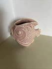 VINTAGE McCoy PINK ROSE PUFFER FISH Flower Holder Planter  c. Late 1930's