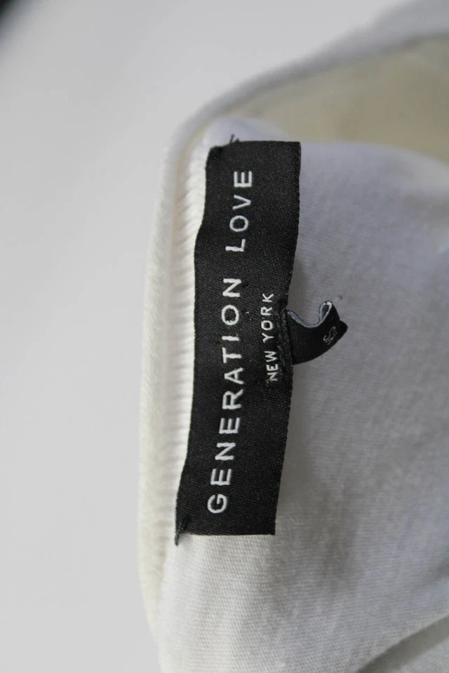 Generation Love Womens Long Sleeve Scoop Neck Layered Sweatshirt White Size XS - Image 4 of 4