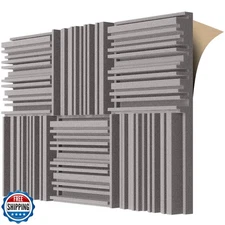 TroyStudio Self-adhesive Acoustic Foam Panels, 12 X 12 X 2 Inches
