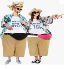 Tacky Tourist Costume for Couples  Halloween  Gag  Funny Hawaiian Buffet 