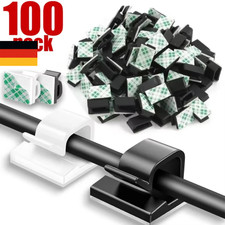 100x Kabelclip selbstklebend Kabelhalter Befestigungsclip schwarz weiß Halterung