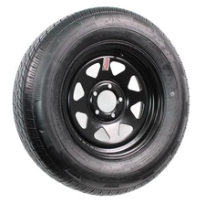 eCustomrim Radial Trailer Tire and Rim ST205/75R15 5-4.5 LRC Black Spoke