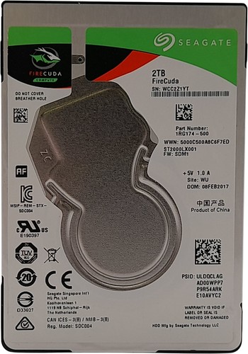 Seagate FireCuda ST2000LX001 2TB 2,5" SATA Festplatte 100% Health