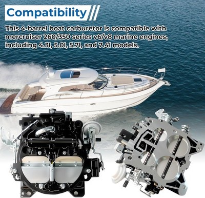 17080561 4 Barrel Marine Carburetor Rochester Quadrajet Mercruiser