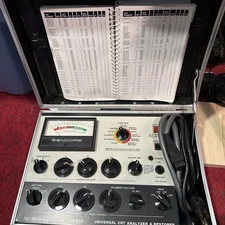 Sencore CR70 CRT Analyzer Restorer Rejuvenator with instructions and adapters