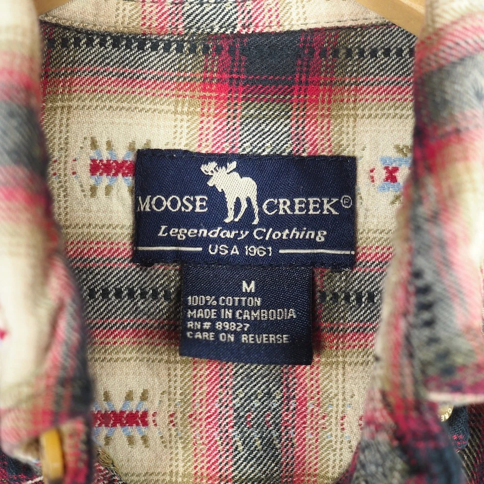 Vintage Moose Creek Heavyweight Aztec Pattern Button Down Shirt Mens M Plaid - Image 3 of 4