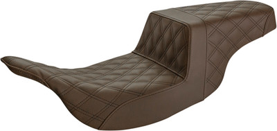 SADDLEMEN - 897-07-175BR - Step-Up Seat - Full Lattice Stitch - Brown for HD Ele