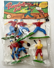NIOP Vintage Baseball Set 6 Figures Cake Top Hand Painted Unbreakable Hong Kong