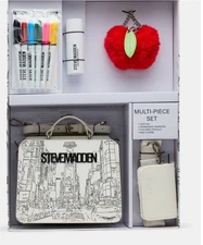 NIB STEVE MADDEN Evelyn Patch Box Gift Set White Multi SPECIAL EDITION HOLIDAY