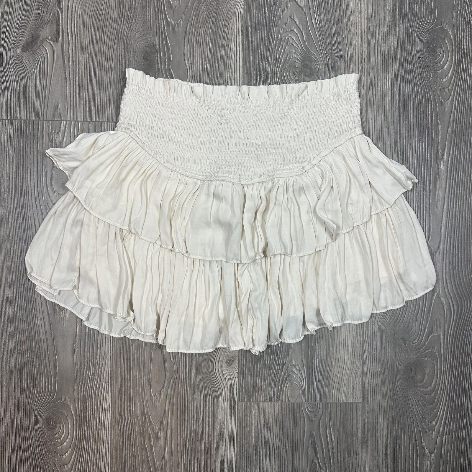 Mustard Seed Cream Tiered Mini Skort with Elasticated Waist