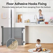 Caveen Retractable Baby/Pet Gate – 34"x55" Mesh Safety Gate for Stairs & Doorway